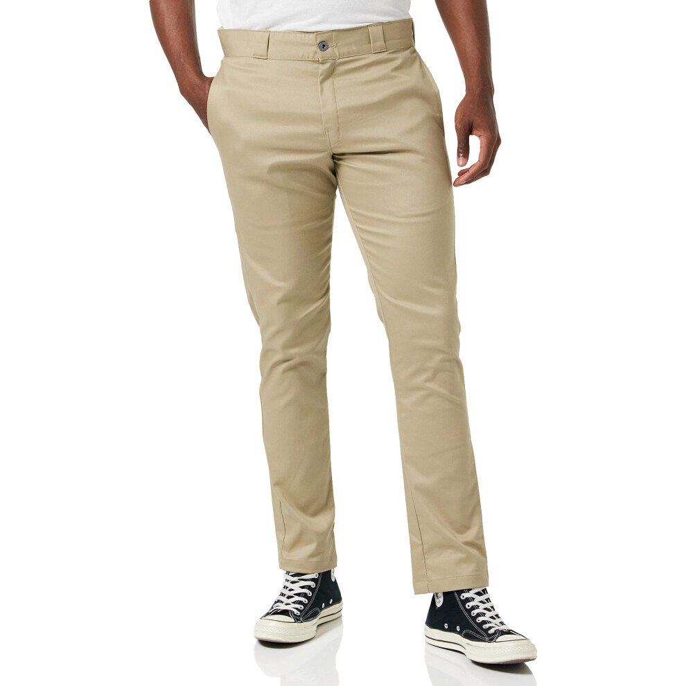 Dickies mens Skinny Straight-fit work utility pants  Desert Sand  28W