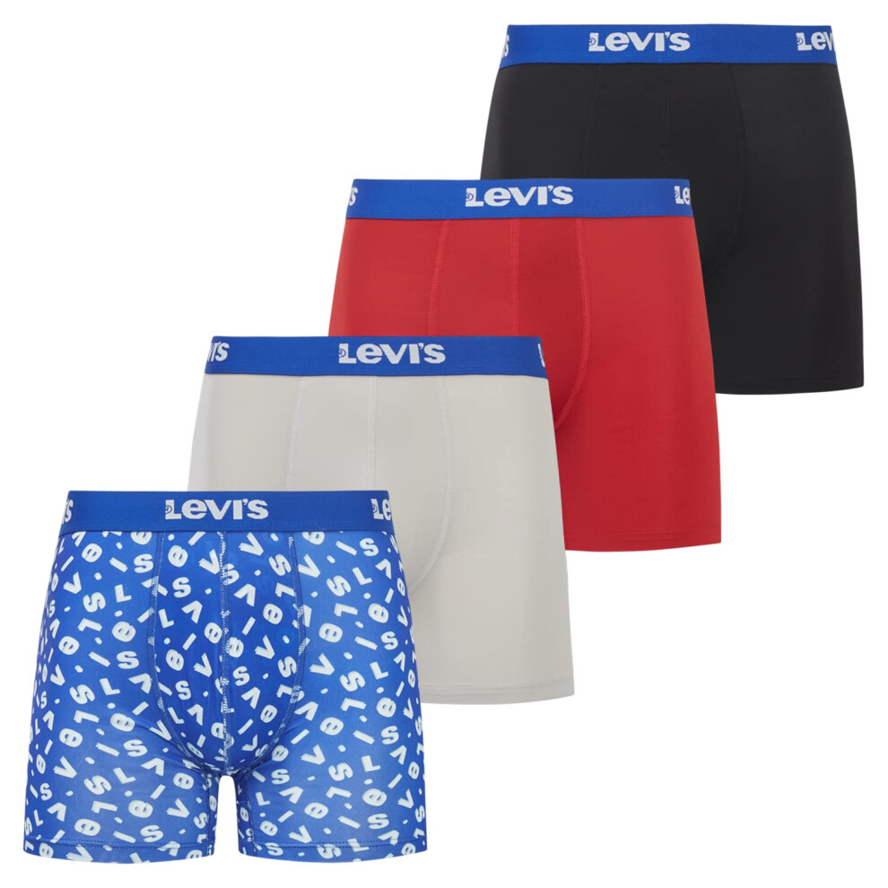 Levi's Mens Underwear Microfiber Boxer Brief for Men Ultra Soft 4 Pack