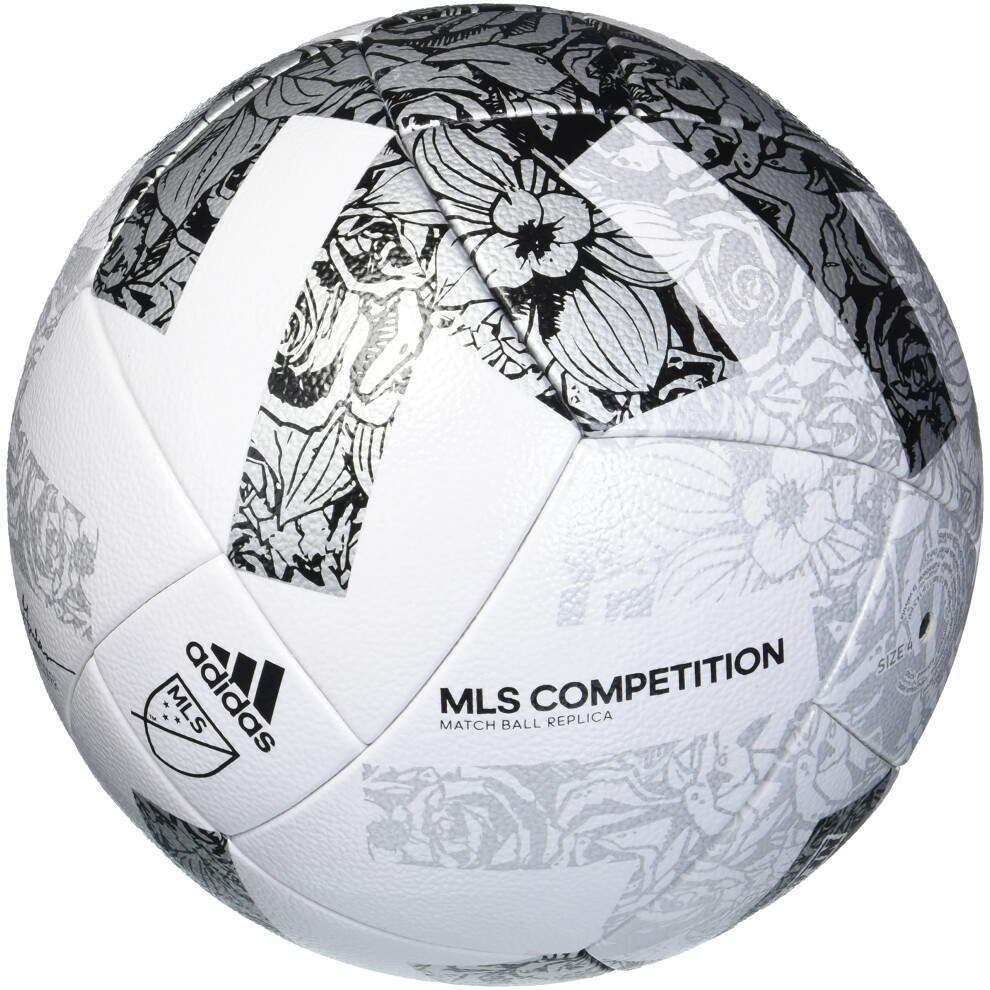 adidas Unisex-Adult MLS Competiton Nativo Ball  White/Silver Metallic/