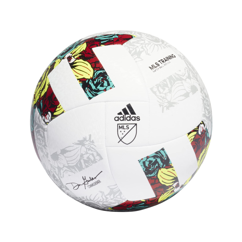 adidas Unisex-Adult MLS Training Soccer Ball  White/Solar Yellow/Power