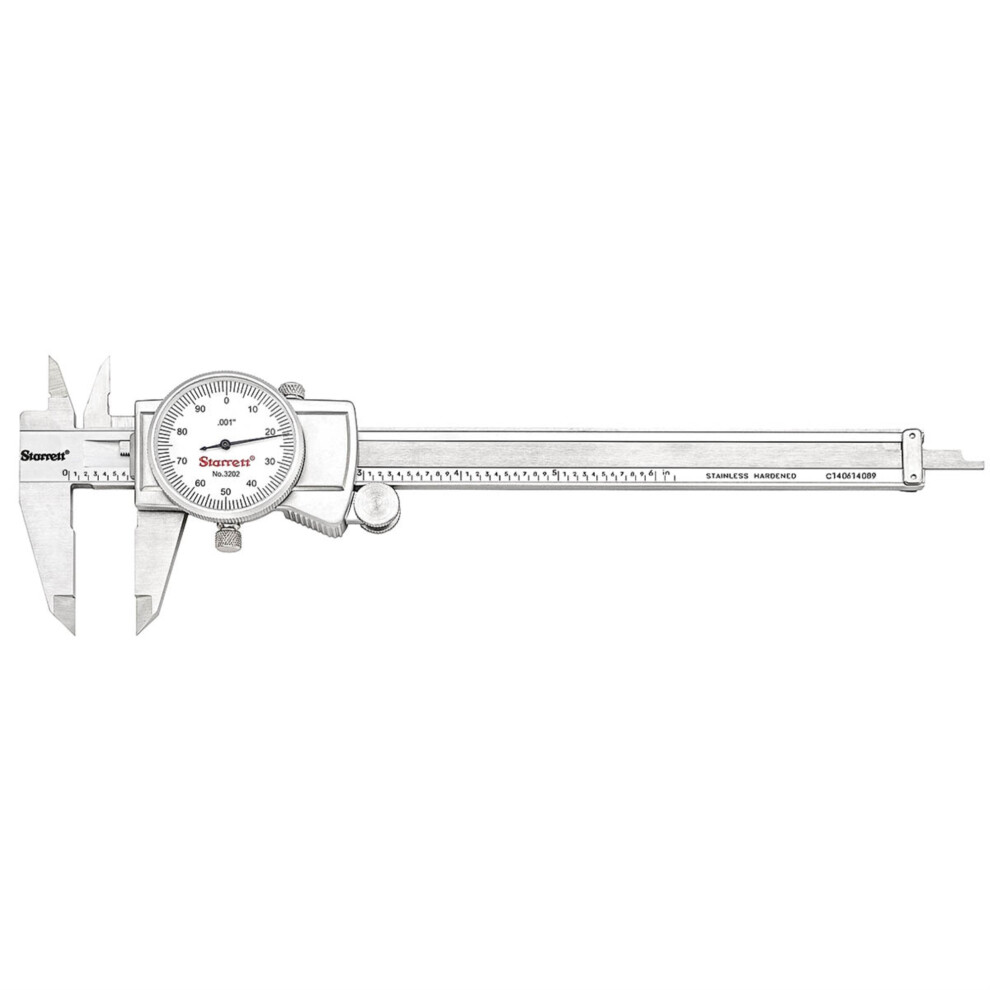 3202-6 Dial Caliper  Hardened Stainless Steel  0-6"" Range  .001"" Gra