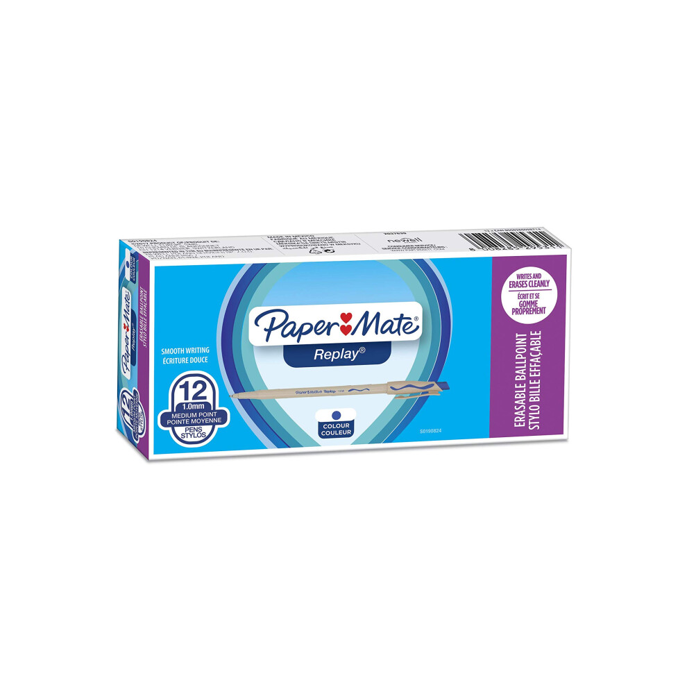 Paper Mate Replay Erasable Ballpoint Pen Medium Point (1.0Mm) Blue