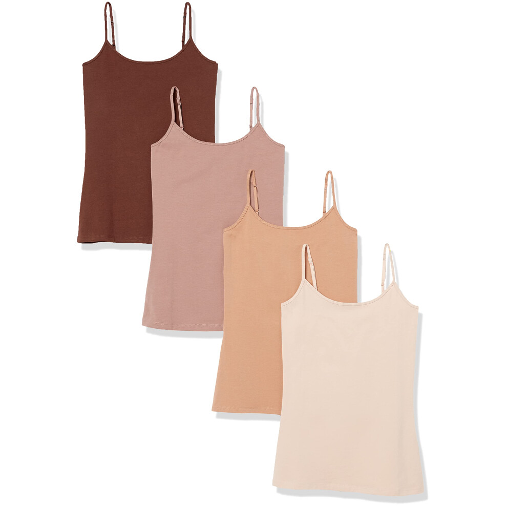 Amazon Essentials Women's Slim-Fit Camisole  Pack of 4  Neutral Colors