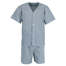 Fruit of the Loom Heren Korte Mouw Broadcloth Pyjama Set, Marine/Wit Ruit, 4X