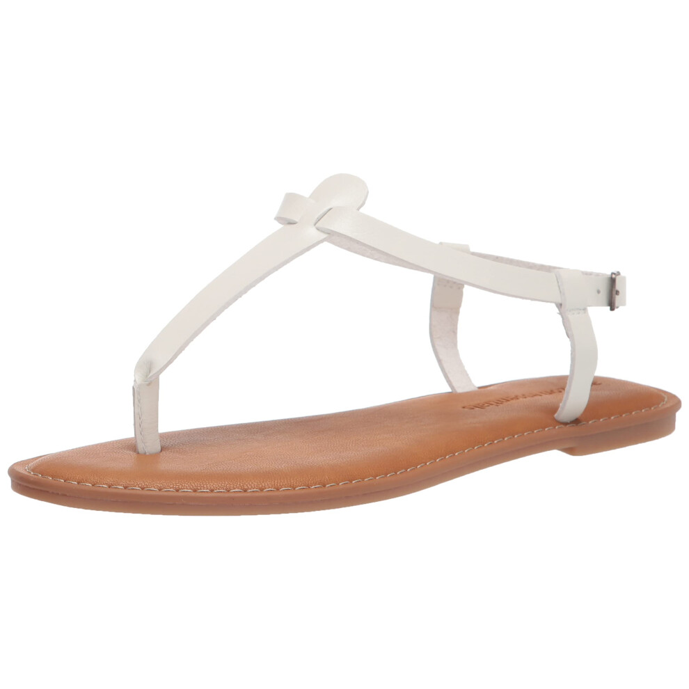 Amazon Essentials Women's Casual Thong Sandal with Ankle Strap  White