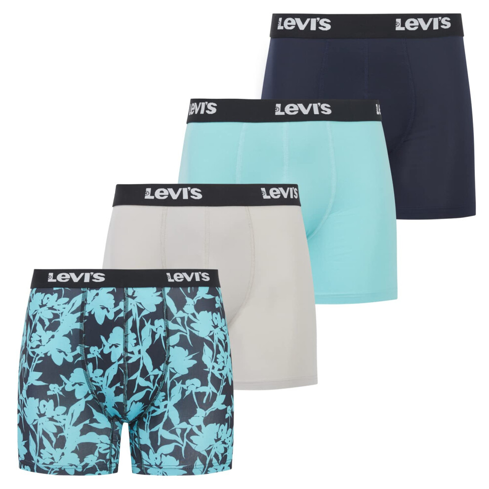 Levi's Mens Underwear Microfiber Boxer Brief for Men Ultra Soft 4 Pack