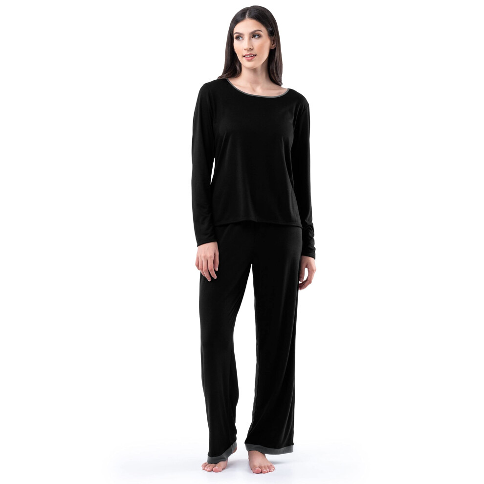 Fruit of the Loom Women's Long Sleeve Tee and Pant 2 Piece Sleep Set