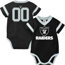 NFL Oakland Raiders Team Jersey Bodysuit, zwart/zilver Oakland Raiders, 3-6 maanden (138781160RAD06M-003)