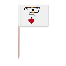 Heart Circuit Power Switch Toothpick Flags Marker Topper Party Decoration