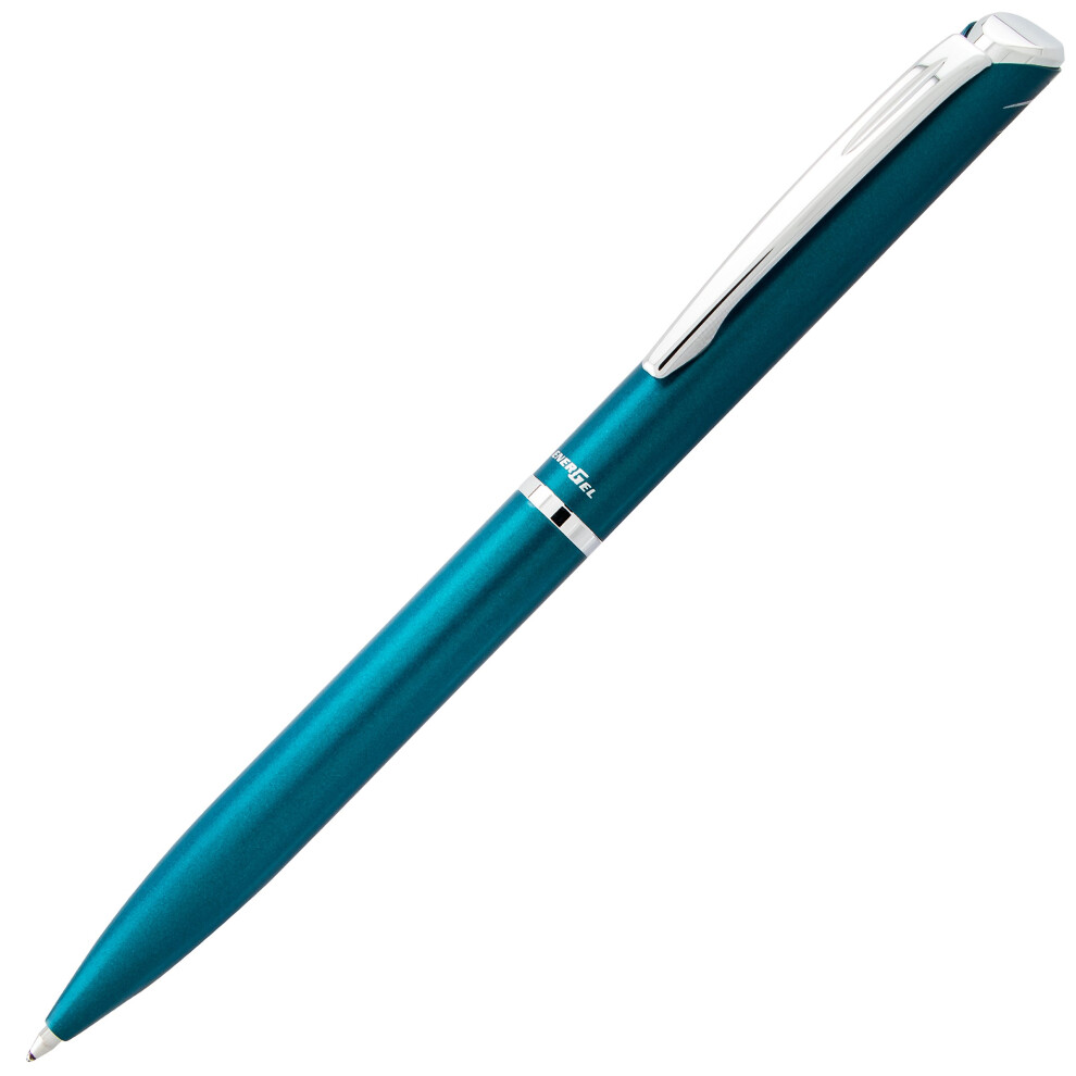 Pentel EnerGel Style Gel Pen  (0.7mm) Medium Line Teal Blue Barrel - B