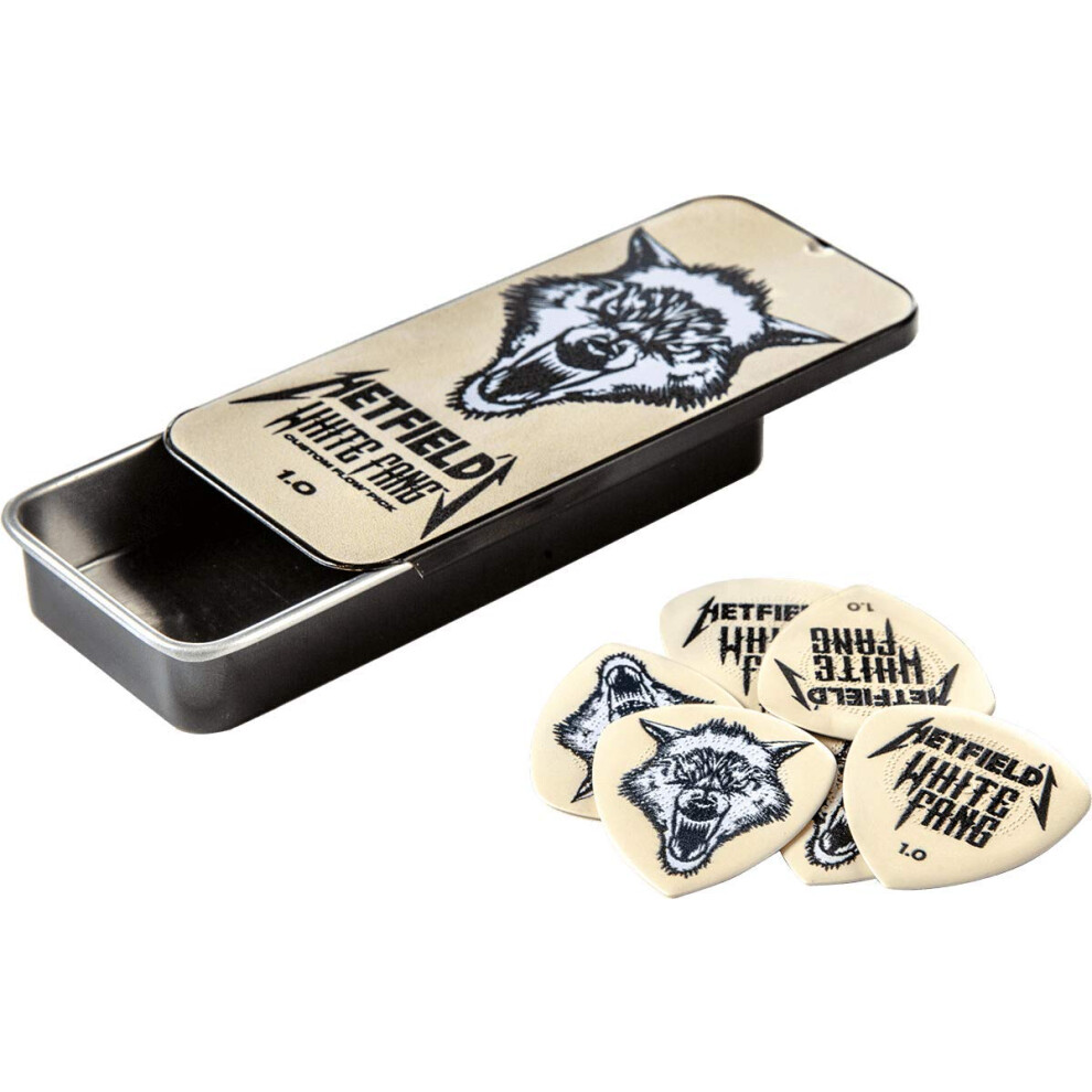 Jim Dunlop Hetfield 's White Fang Custom 1.0mm Flow Guitar Pick Tin (P