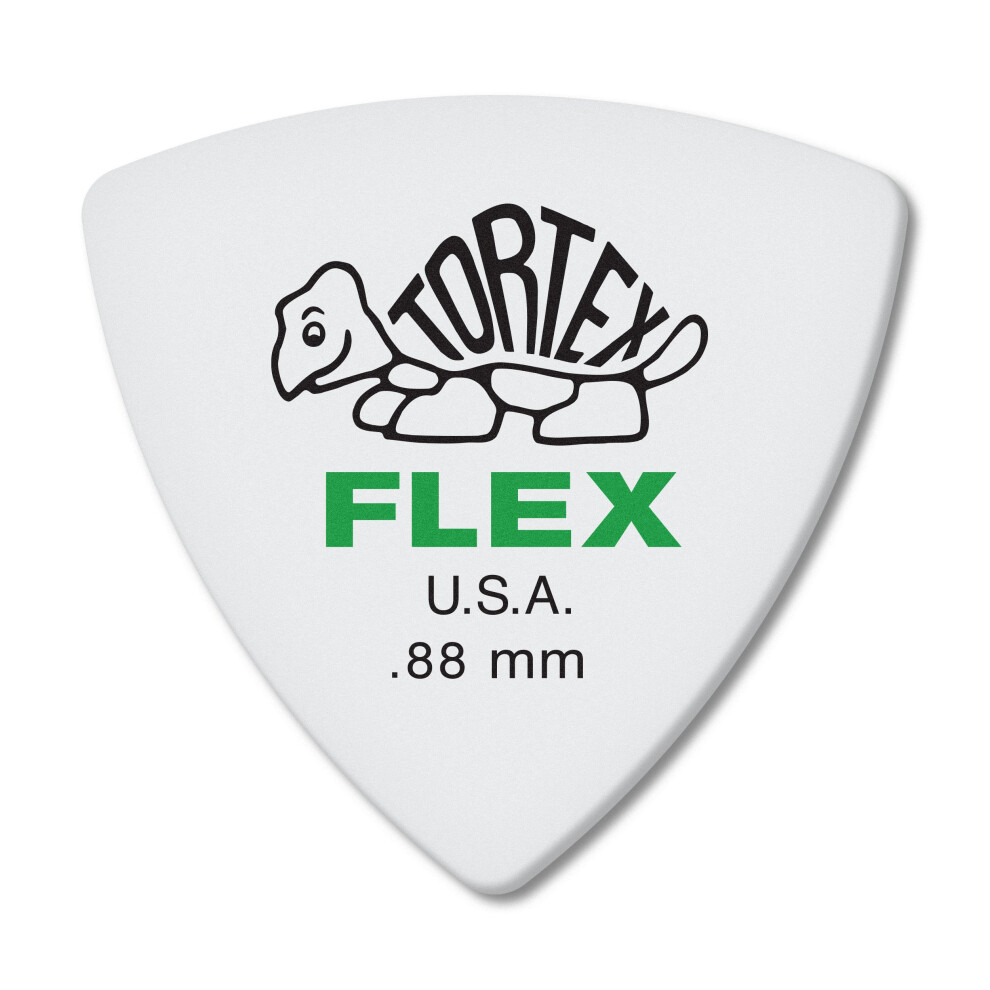 Jim Dunlop Dunlop Tortex Flex Triangle .88mm Green Guitar Pick-6 Pack