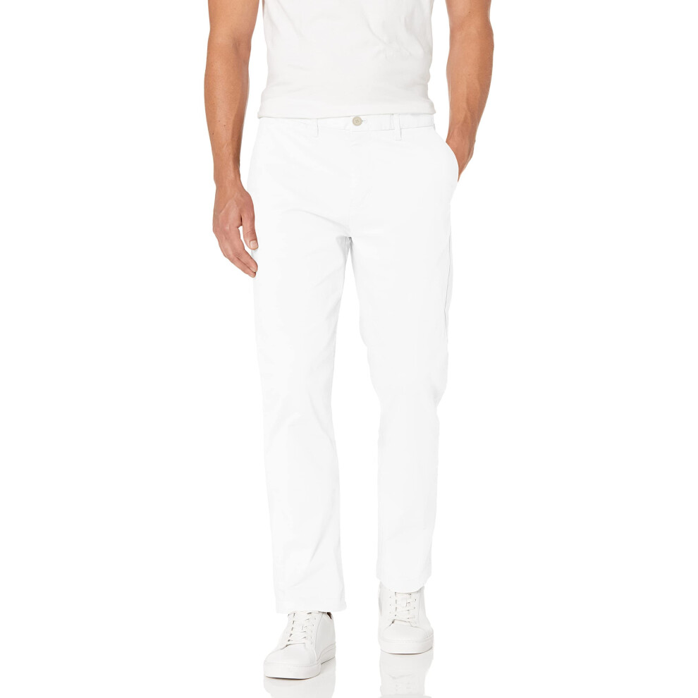 Tommy Hilfiger Men's Stretch Chino Pants in Custom Fit  Bright White