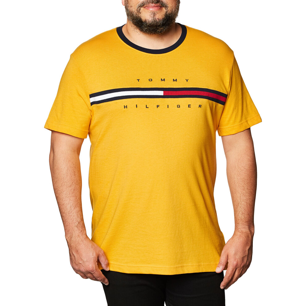 Tommy Hilfiger mens Short Sleeve Logo T-shirt T Shirt  golden Rod-pt