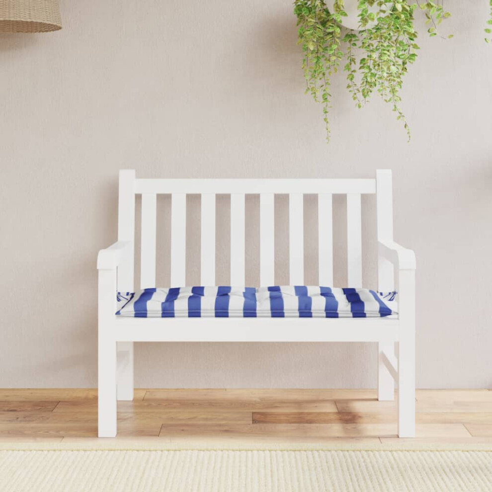 vidaXL Garden Bench Cushion Blue&White Stripe 39.4""x19.7""x2.8"" Oxfo