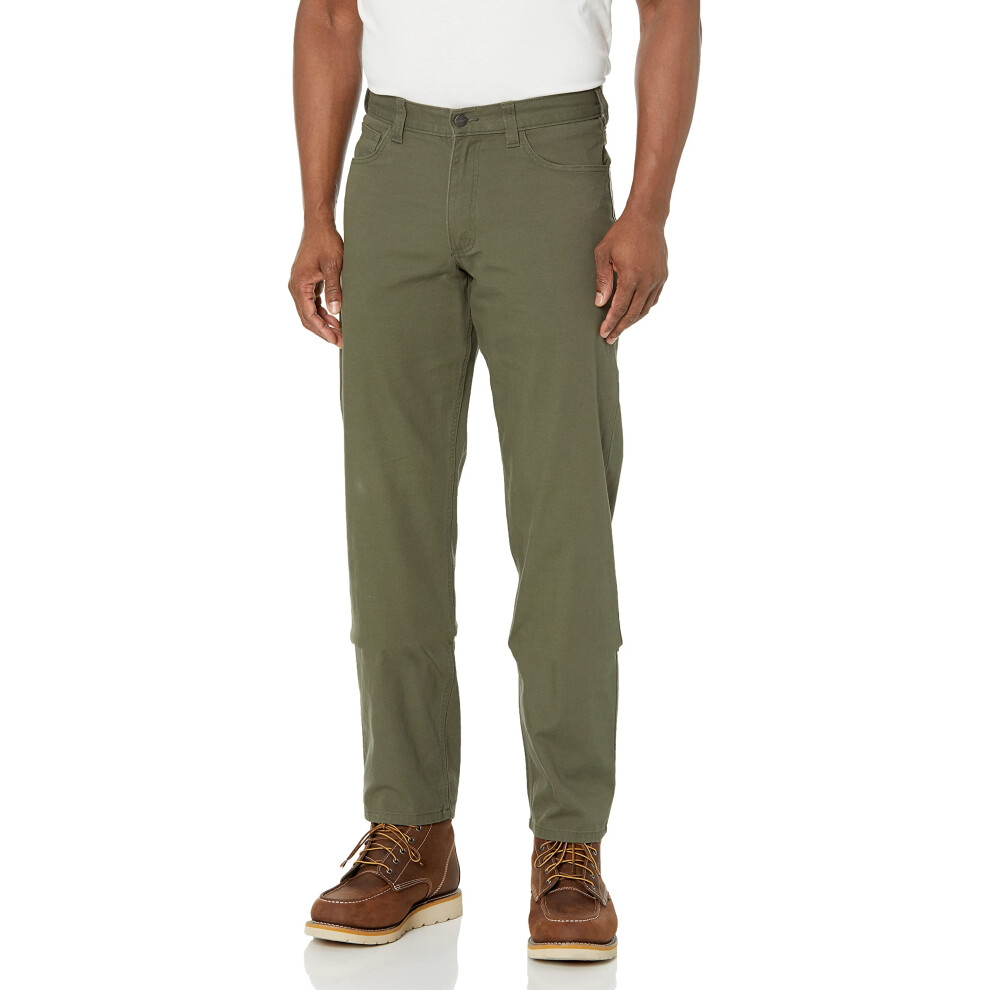 carhartt Mens Rugged Flex Relaxed Fit canvas 5-Pocket Work Pant  Moss