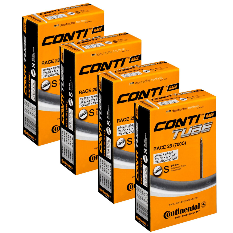 continental 4 x Bike Inner Tube Race 28 700 20 25 Presta 80mm cycle Va