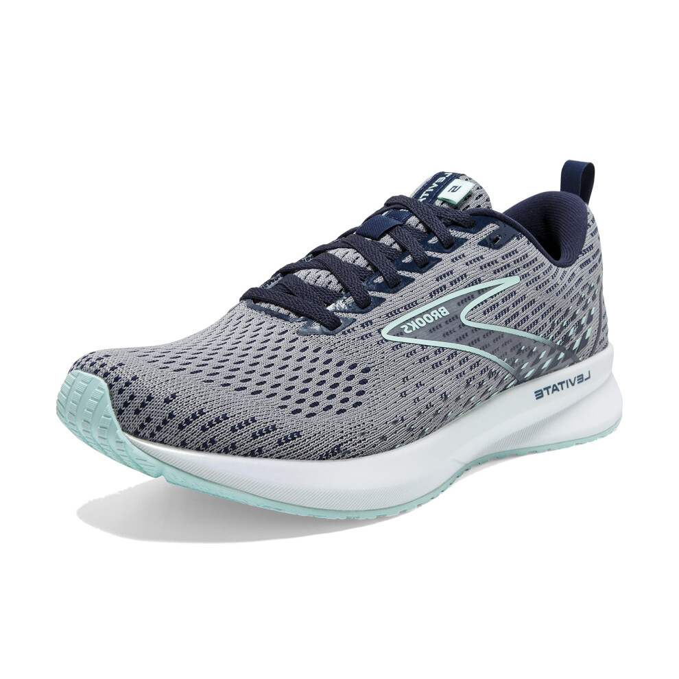 Brooks Womens Levitate 5 Neutral Running Shoe - greyPeacoatBlue Light