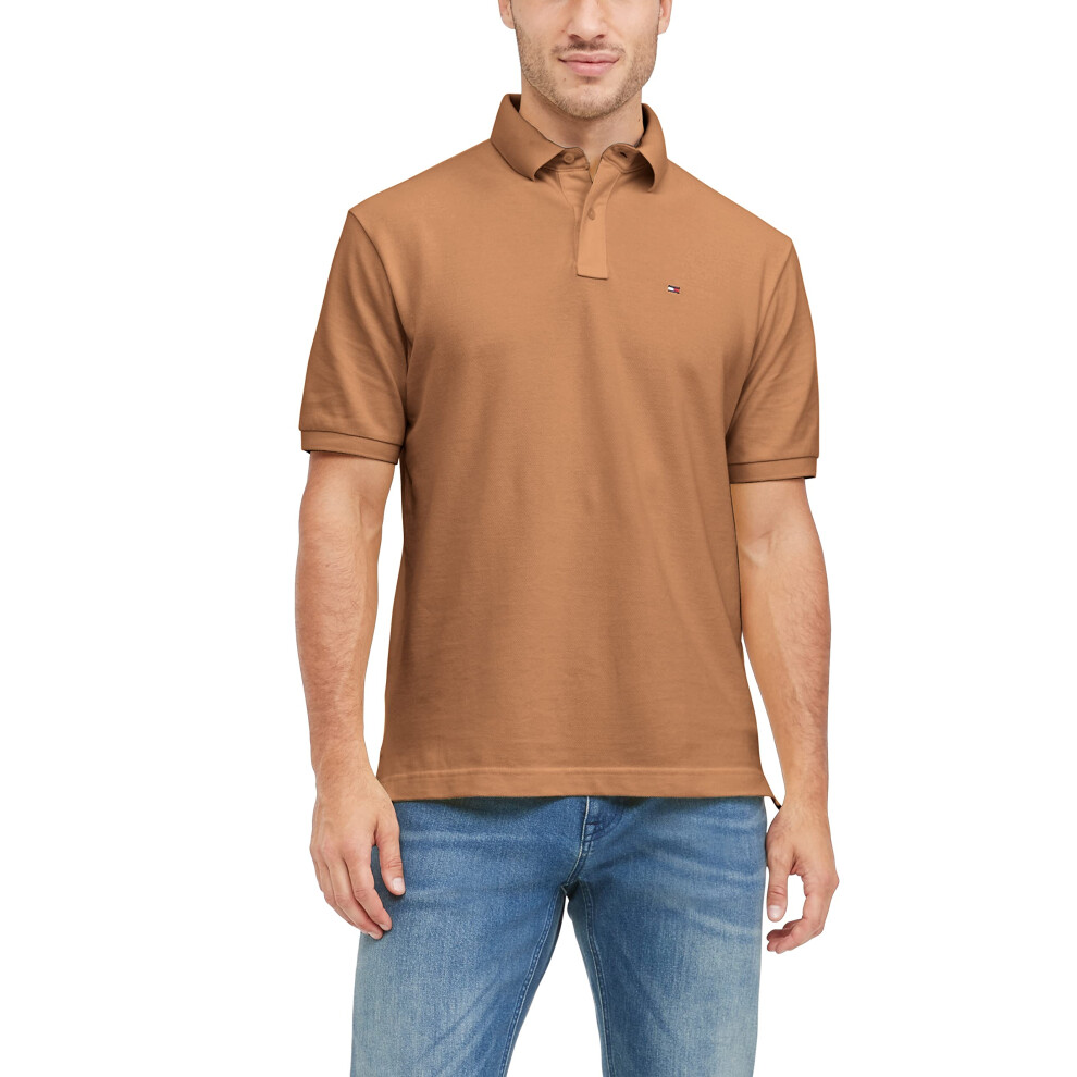 Tommy Hilfiger mens Short Sleeve in classic Fit Polo Shirt  canteloupe