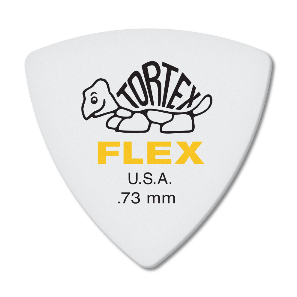 Jim Dunlop Dunlop Tortex Flex Triangle .73mm Yellow Guitar Pick-6 Pack