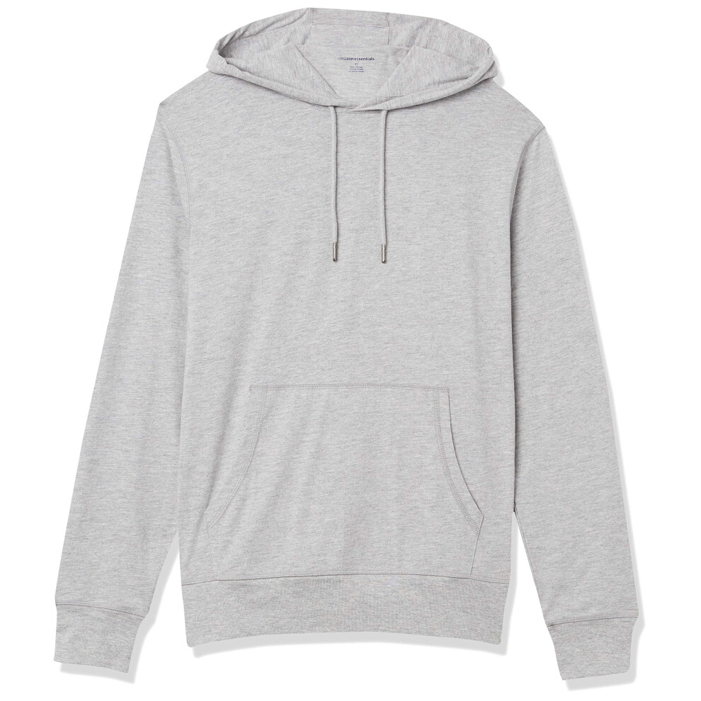 Amazon Essentials Mens Lightweight Jersey Pullover Hoodie  grey Heathe