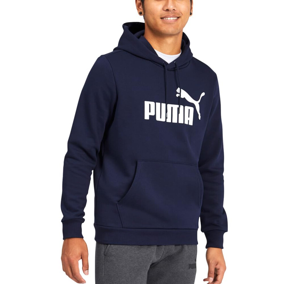 PUMA mens Essentials Big Logo Fleece Hoodie Hooded Sweatshirt  Peacoat