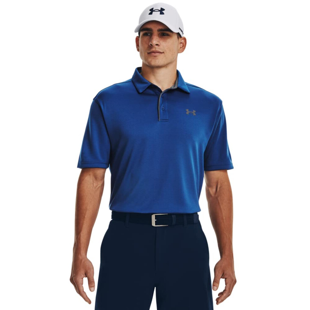 Under Armour Mens Tech golf Polo   (471) Blue Mirage   Pitch gray   3X