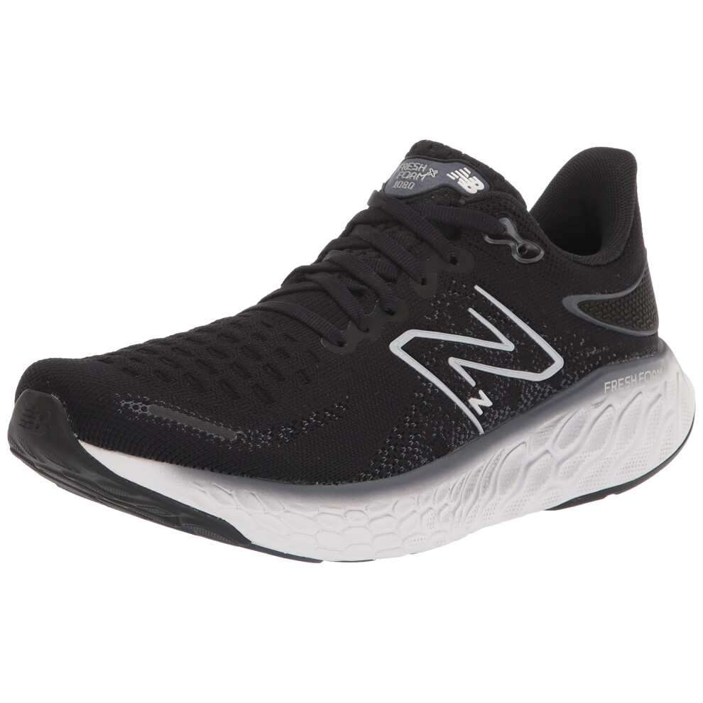 New Balance Mens Fresh Foam X 1080 V12 Running Shoe  BlackThunderWhite