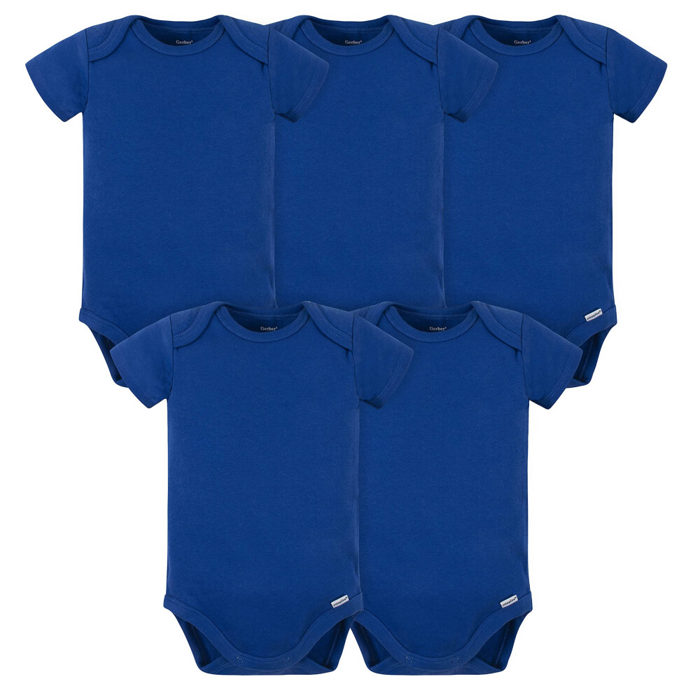 gerber Baby 5 Pack Onesies Multi-Packs Bundle Interlock 180 gsm  Blue