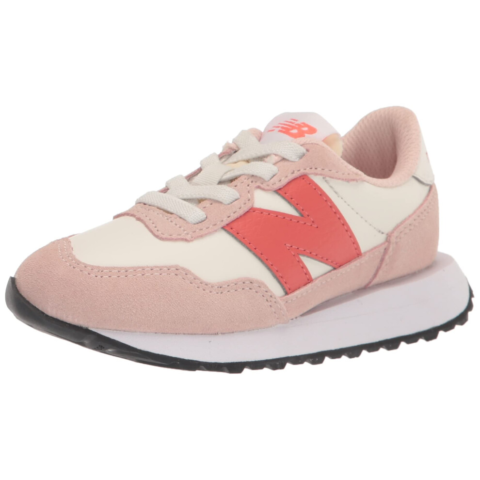 New Balance Baby Girls 237 V1 Bungee Sneaker  Oyster Pink/Mars Red  2