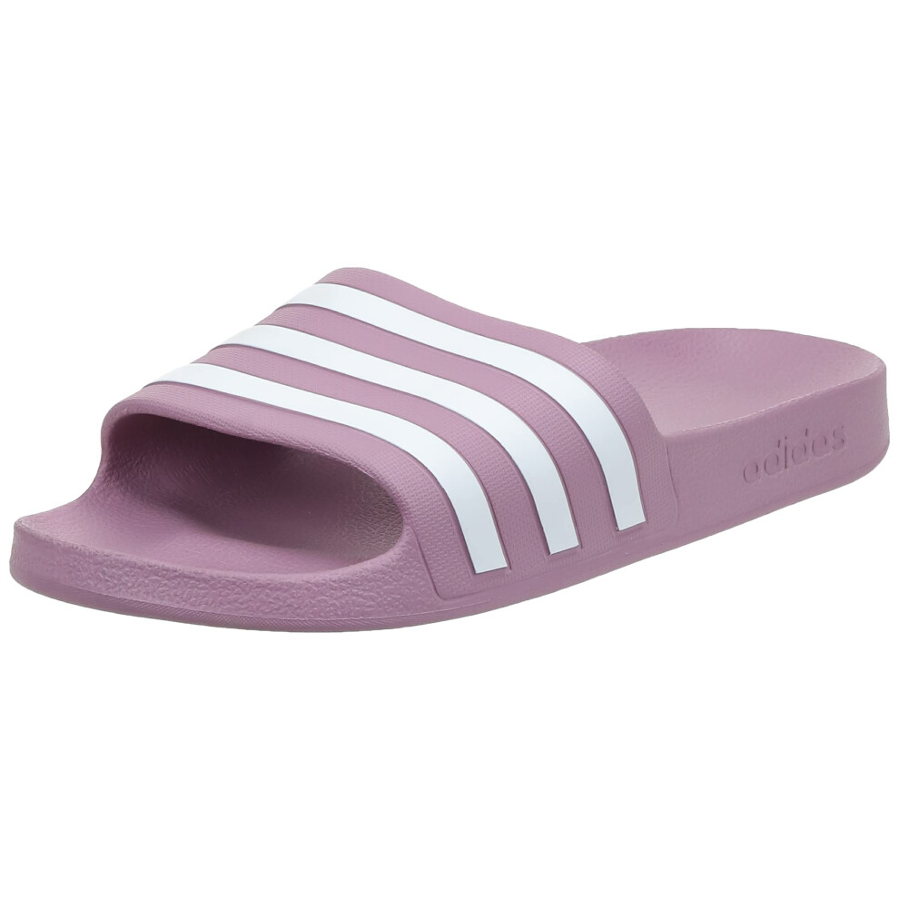 adidas Womens Adilette Aqua Slides Sandal  cherry MetallicWhitecherry