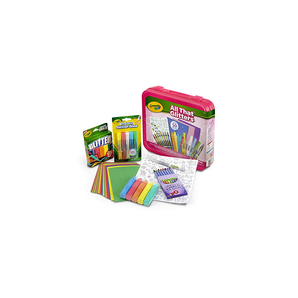 Crayola All That Glitters Art Case Coloring Set  Toys  Gift for Kids A