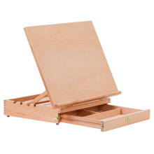 U.S. Art Supply Große 20-1/2" x 16" verstellbare Holz-Zeichentafel - 5 Winkel, Buchenholz, Bleistiftablage, T-Square, abschließbare Schublade