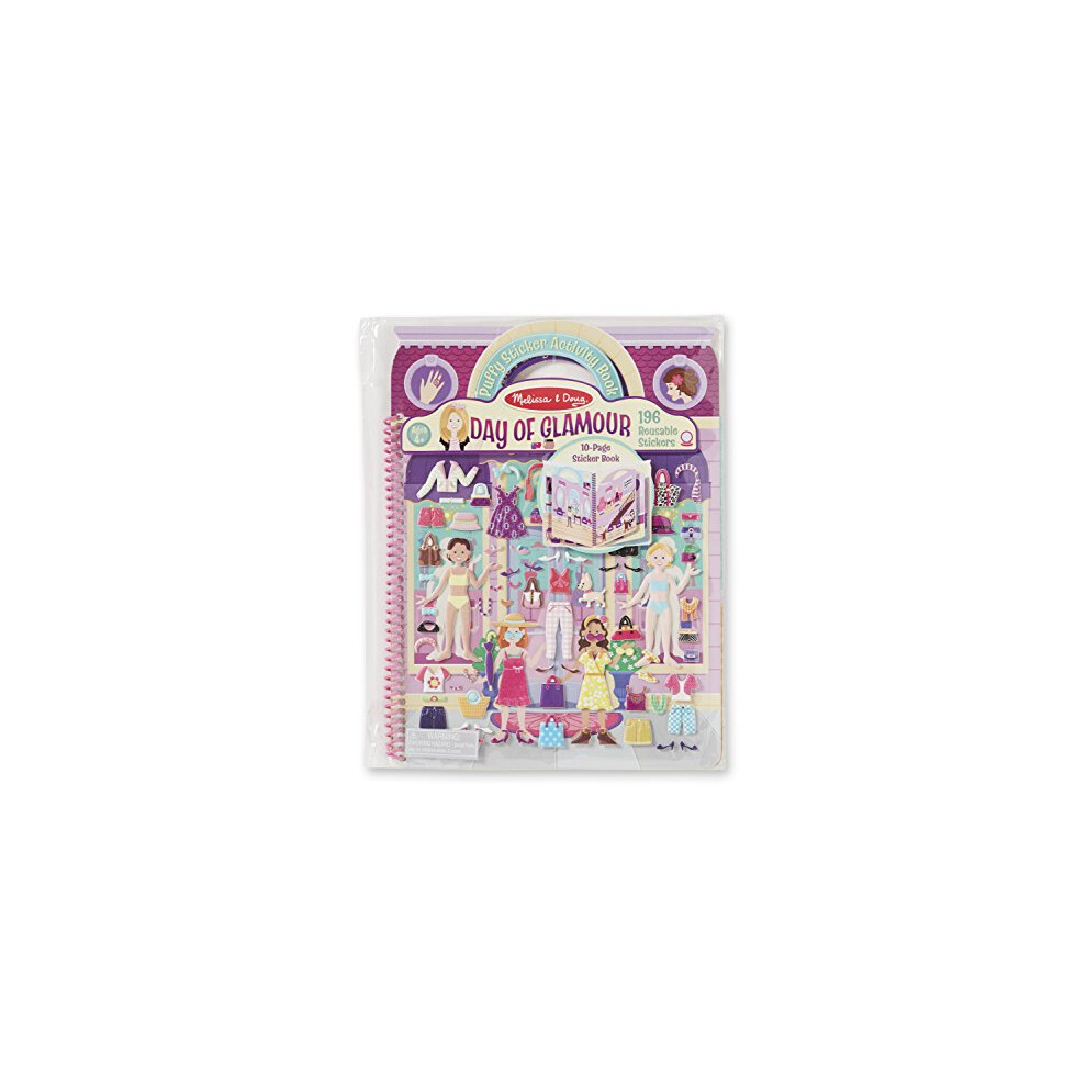 Melissa & Doug Puffy Sticker Activity Book: Day of Glamour - 196 Reusa