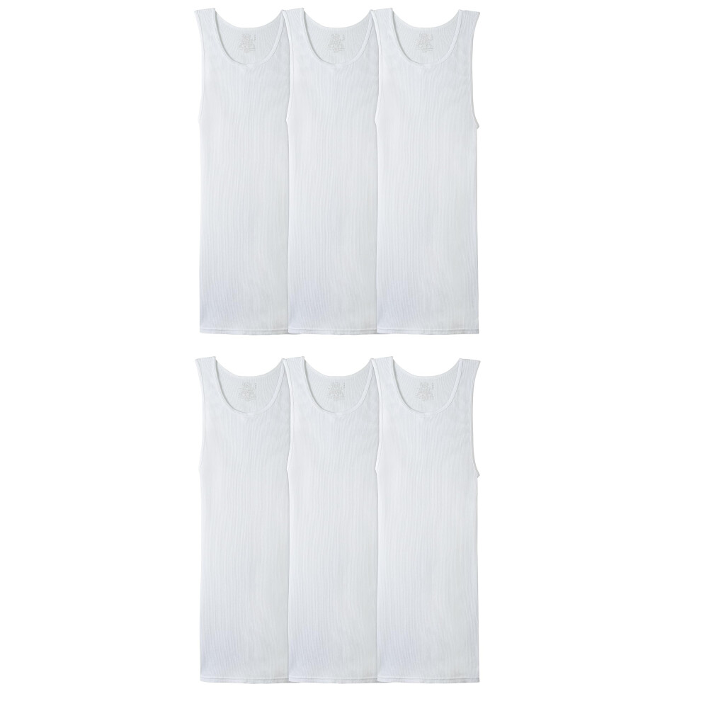 Fruit of the Loom mens Tag-free Tank A-shirt Underwear  6 Pack - White