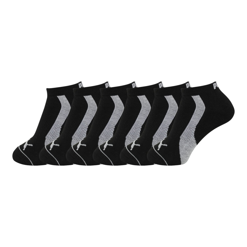 PUMA Women's 6 Pack Low Cut Socks  Black/Silver  9-11 US White/Silver