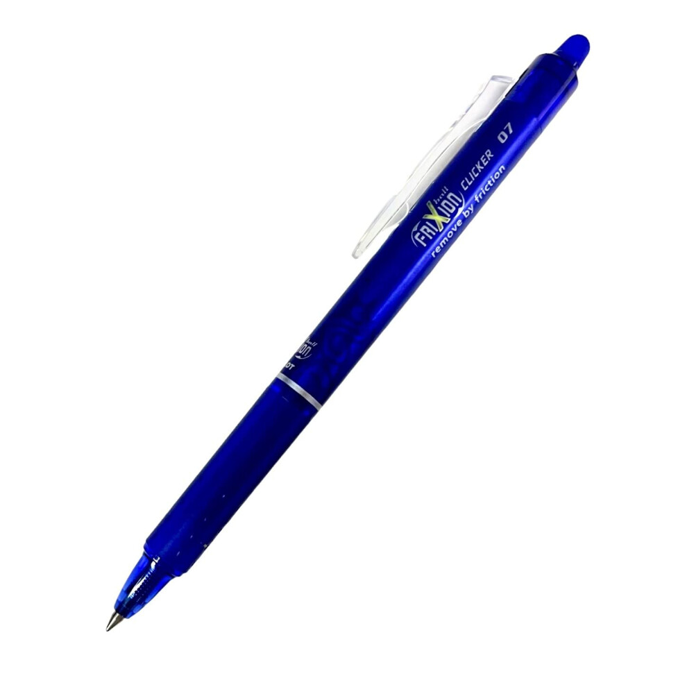 Pilot Frixion clicker Retractable Erasable Rollerball 07 mm Tip - Blue