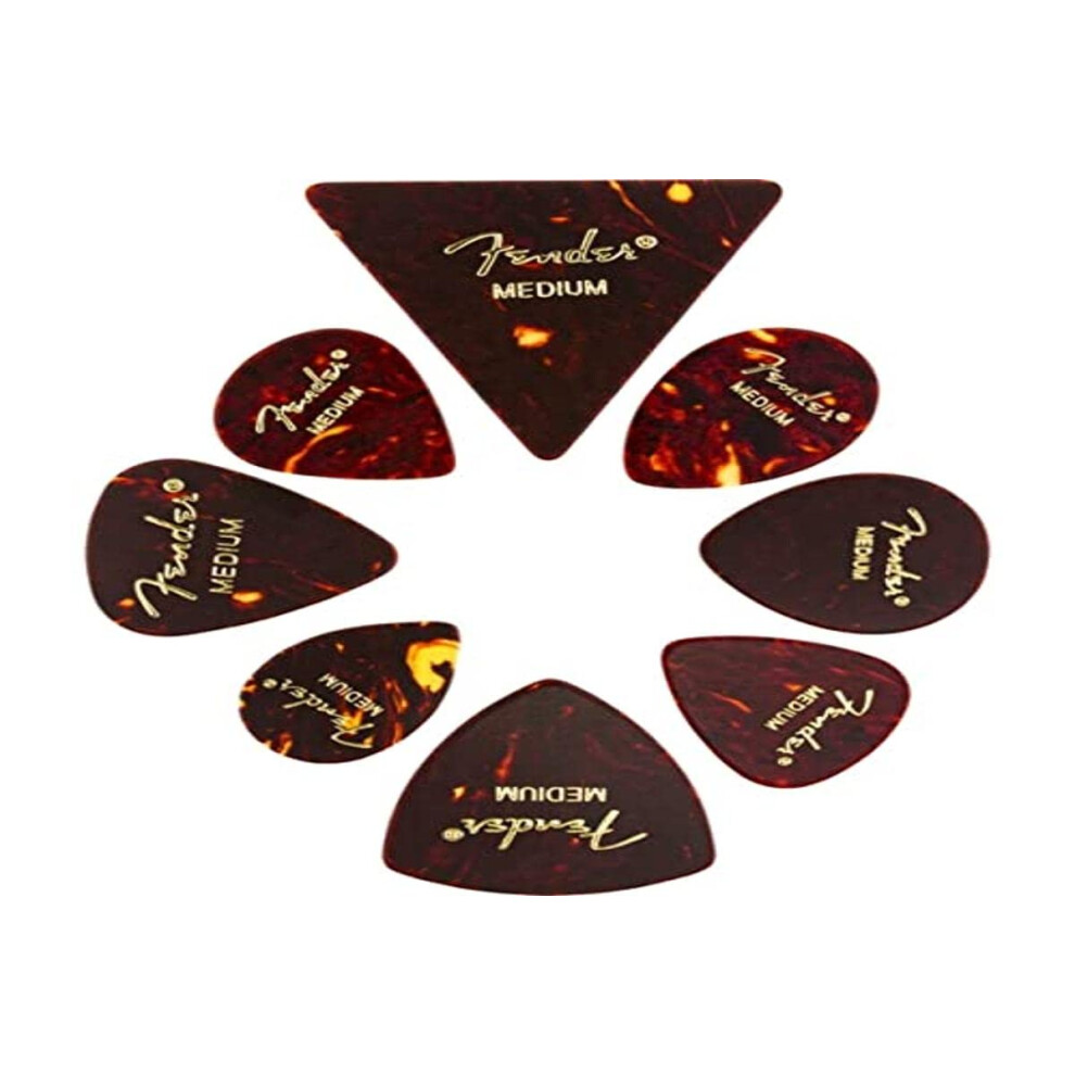 Fender Classic Celluloid Guitar Picks Shape Medley  Tortoise Shell  Me