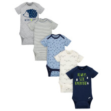 Gerber Baby Boys 5-Pack Kort?rmet Variety Onesies Bodysuits Hedgehog 3-6 m?neder