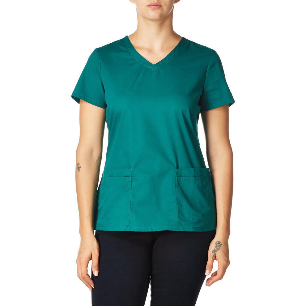 Dickies Womens Plus Size EDS Signature Scrubs Jr Fit V-Neck Top  Hunte