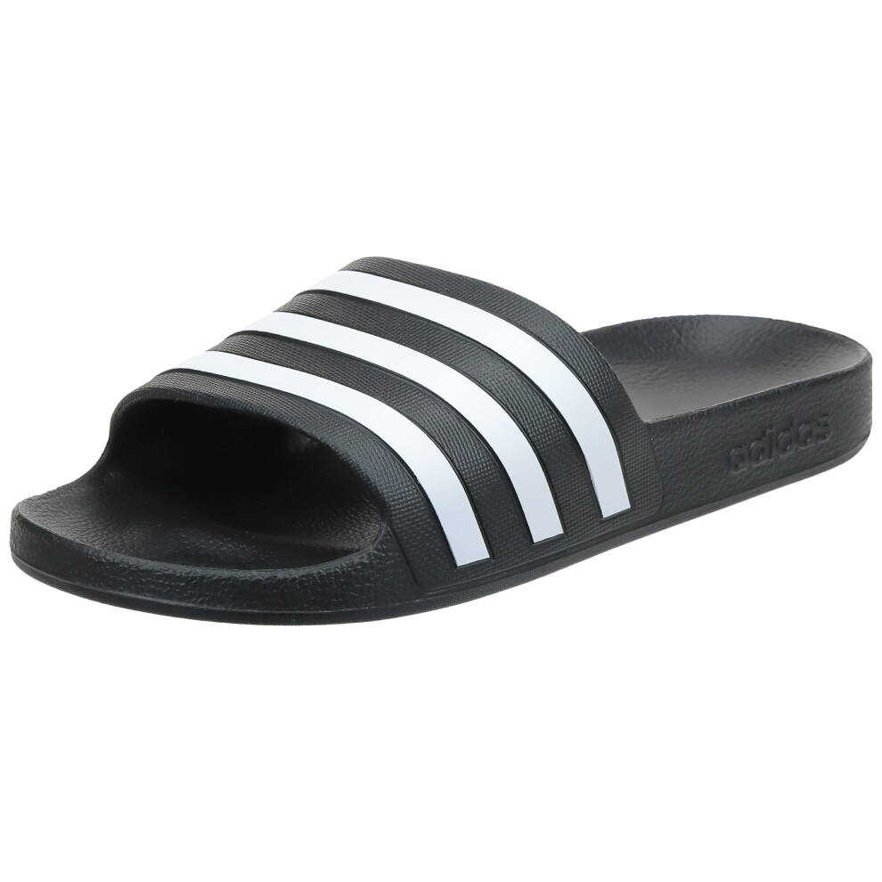 adidas unisex adult Adilette Aqua Slide Sandal  Black/White/Black  11