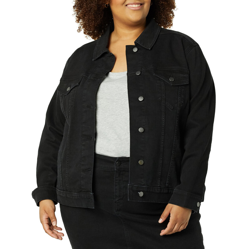 Amazon Essentials Womens Jean Jacket (Available in Plus Size)  Black W