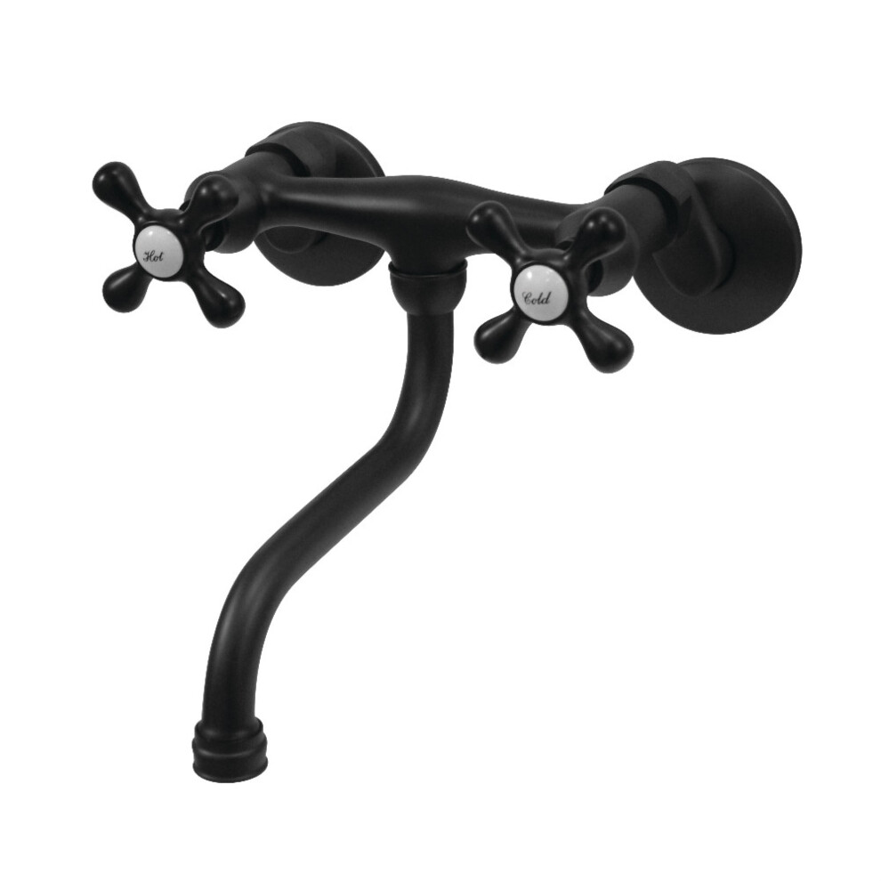 Kingston Brass KS216MB Kingston Two-Handle Wall Mount Bathroom Faucet