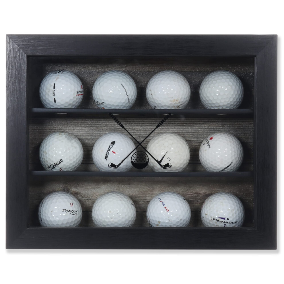 Lawrence Frames 8x10 Golf Ball Shadow Box Display Case - Holds 12 Golf