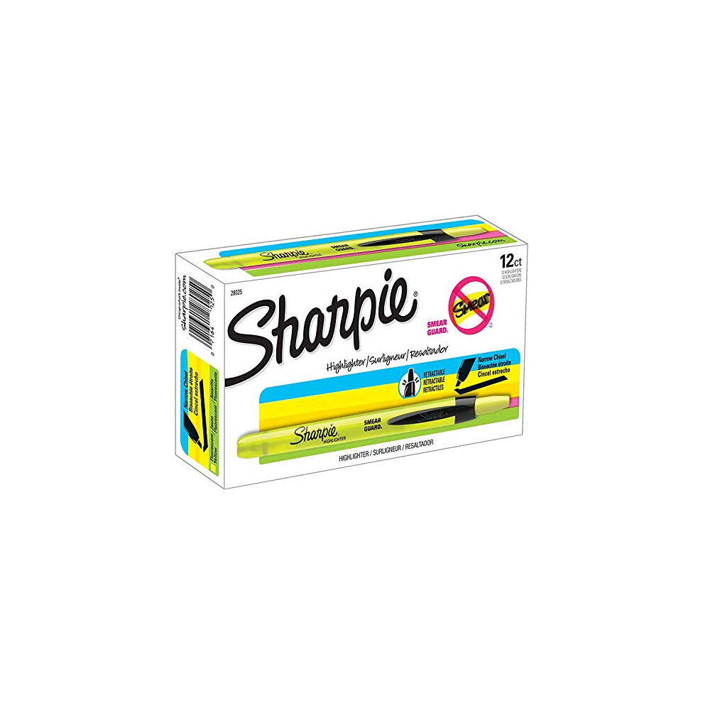 Sharpie Accent Retractable Highlighters  Chisel Tip  Fluorescent Yello