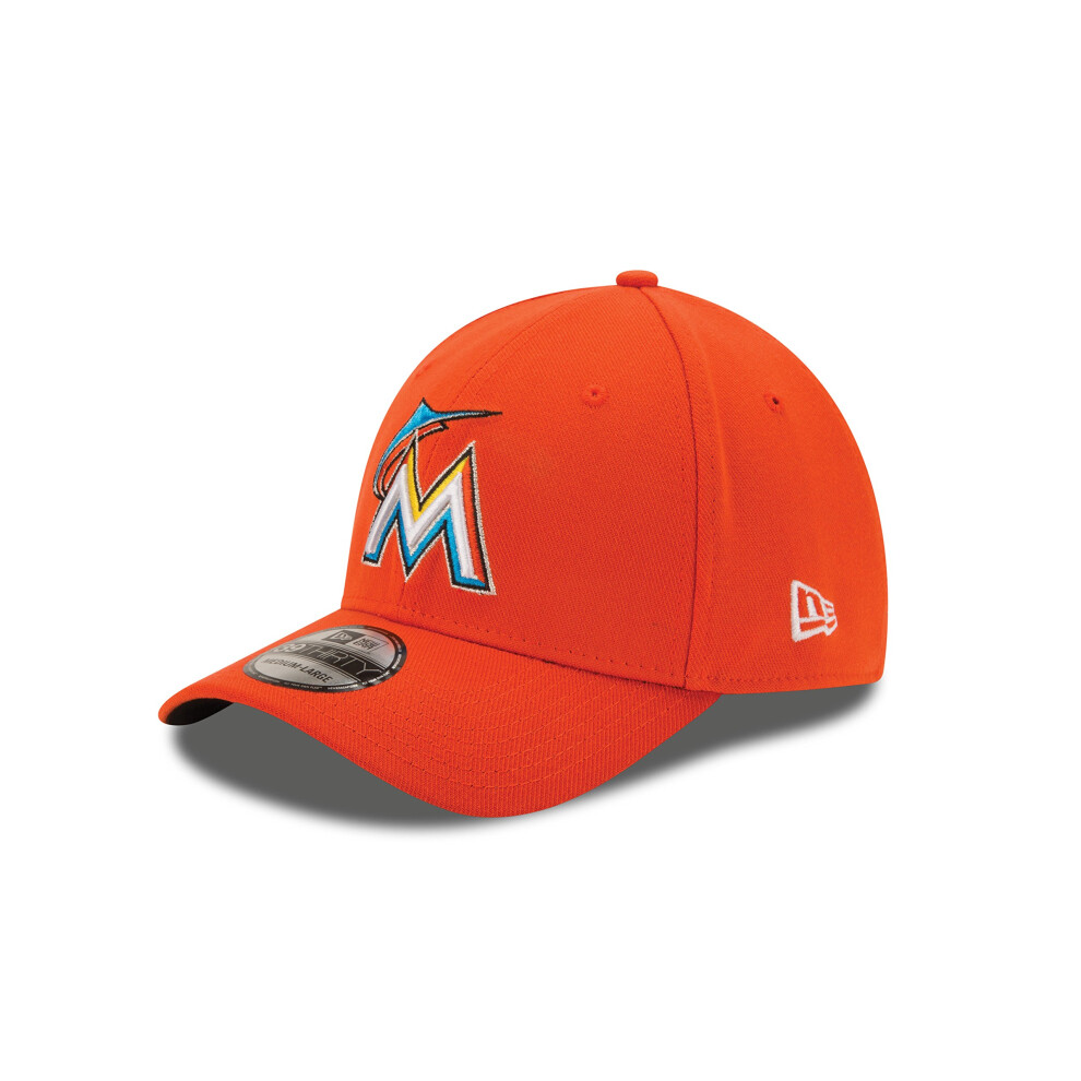 MLB Miami Marlins Team Classic Road 39Thirty Stretch Fit Cap  Orange