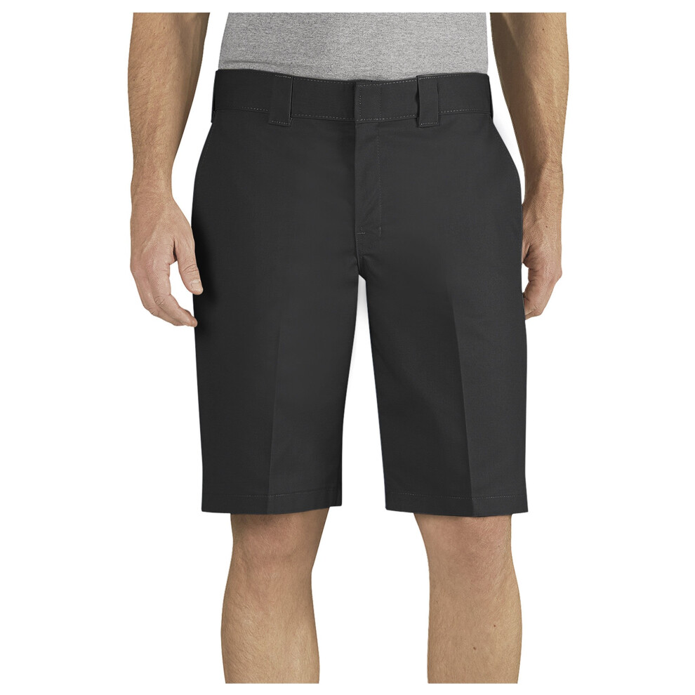 Dickies mens 11 Inch Relaxed-fit Stretch-twill Work flat front shorts