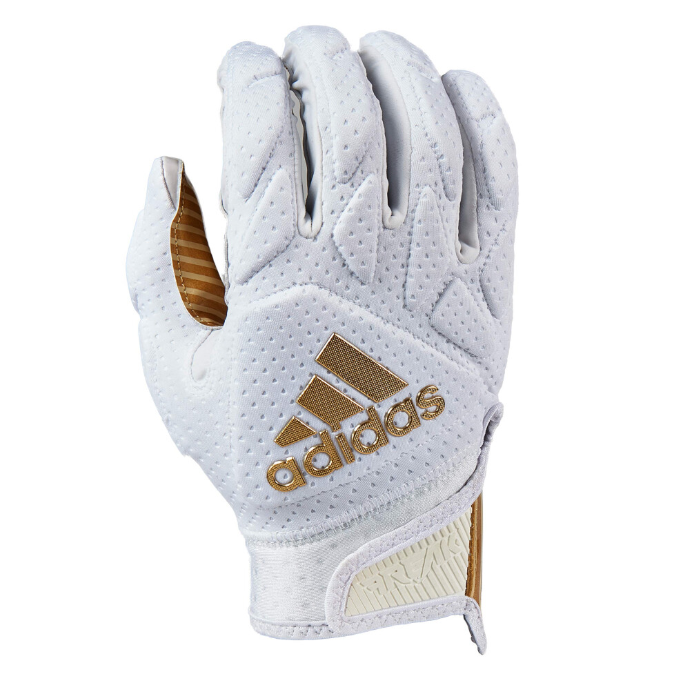 adidas Freak 5.0 Padded Adult Football Receiver Glove  White/Metallic