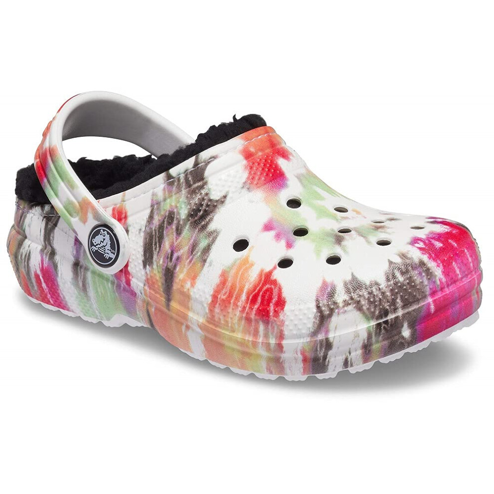 crocs Kids classic Tie Dye Lined clog Kids Slippers  Blotched Tie Dye