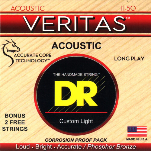 DR Strings VTA-11 Veritas Phosphor Bronze Acoustic Guitar String 11-50